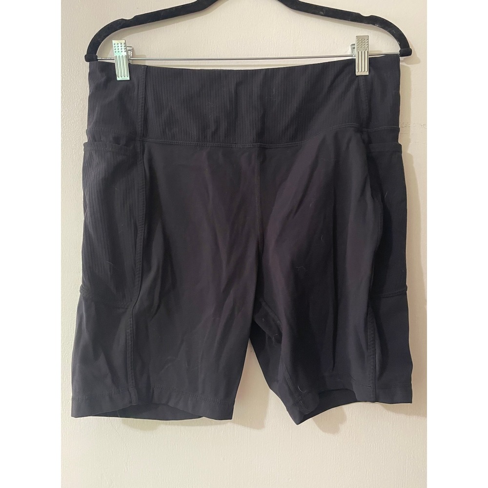 Mondetta Bike Shorts Women's XL Black High Waist Performance Luxury Athletic